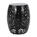 Modern Metal End Table - Large Decorative Accent Table Black Iron 16.50' x 16.50' x 20.50'