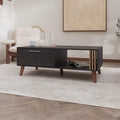 Wengue Coffee Table with a Door and Open Storage