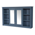 47 Inch Bathroom Mirror Cabinet with Storage, Adjustable Shelf and Open Shelves, Wall Mounted Medicine Cabinet for Bathroom, Bedroom, Vanity