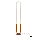 Zeon LED Floor Lamp, Contemporary Standing Light, Coarse Gold Finish, Metal and Clear Acrylic, 110-120V