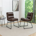 Milos Contemporary Upholstered Dining Chairs, Set of 2, Antique Brown