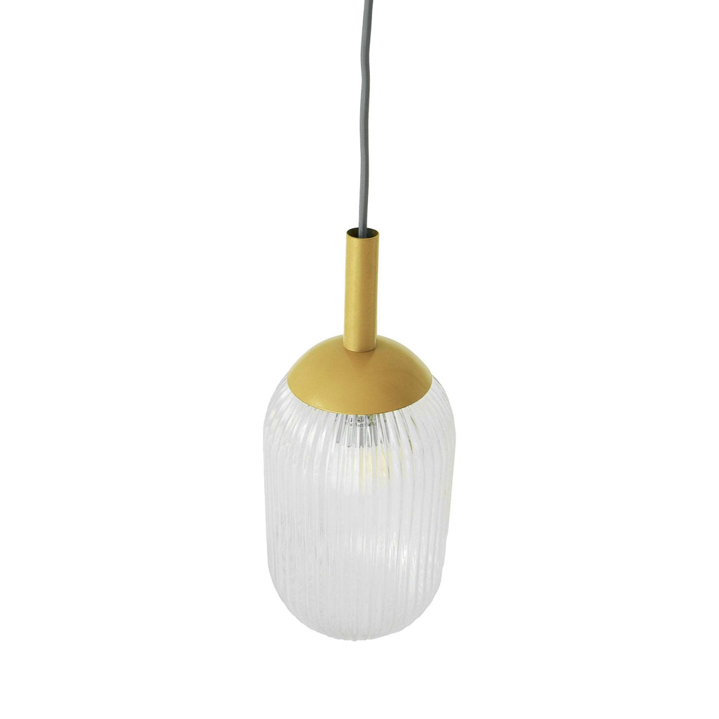 Mid-Century Modern Gemma Pendant Lamp Gold and Clear Glass 110-120V 1PC