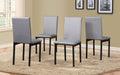 Noyes Faux Leather Seat Metal Frame Dining Chairs, Set of 4, Gray