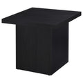 Exeter Black Square End Table: Modern Minimalist Design with Smooth Veneer Finish, Engineered Wood Construction, 23.5 x 23.5 x 21.75 inches