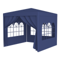 10'x10' Party Tent Outdoor Heavy Duty Gazebo Wedding Canopy + 4 Removable Walls ,Blue