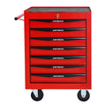 Rolling Metal Tool Chest with 7 Drawers, 20' Steel Storage Cabinet with Ball Bearing Slides, Red and Black Finish