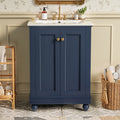 24 inch Modern Bathroom Vanity Cabinet, Simple & Elegant Design with Soft-Closing Storage, Adjustable Shelf, Bathroom Vanity with Ceramic Sink