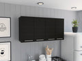Rectangle Four Swing Doors Wall Cabinet Wenge