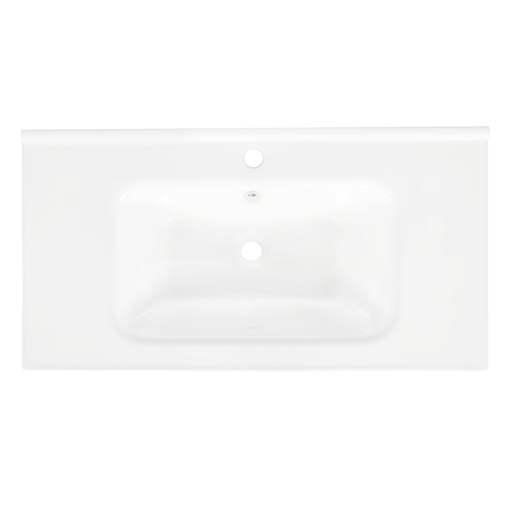 35.6' White Ceramic Basin, Only Ceramic Sink,  Without Cabinet
