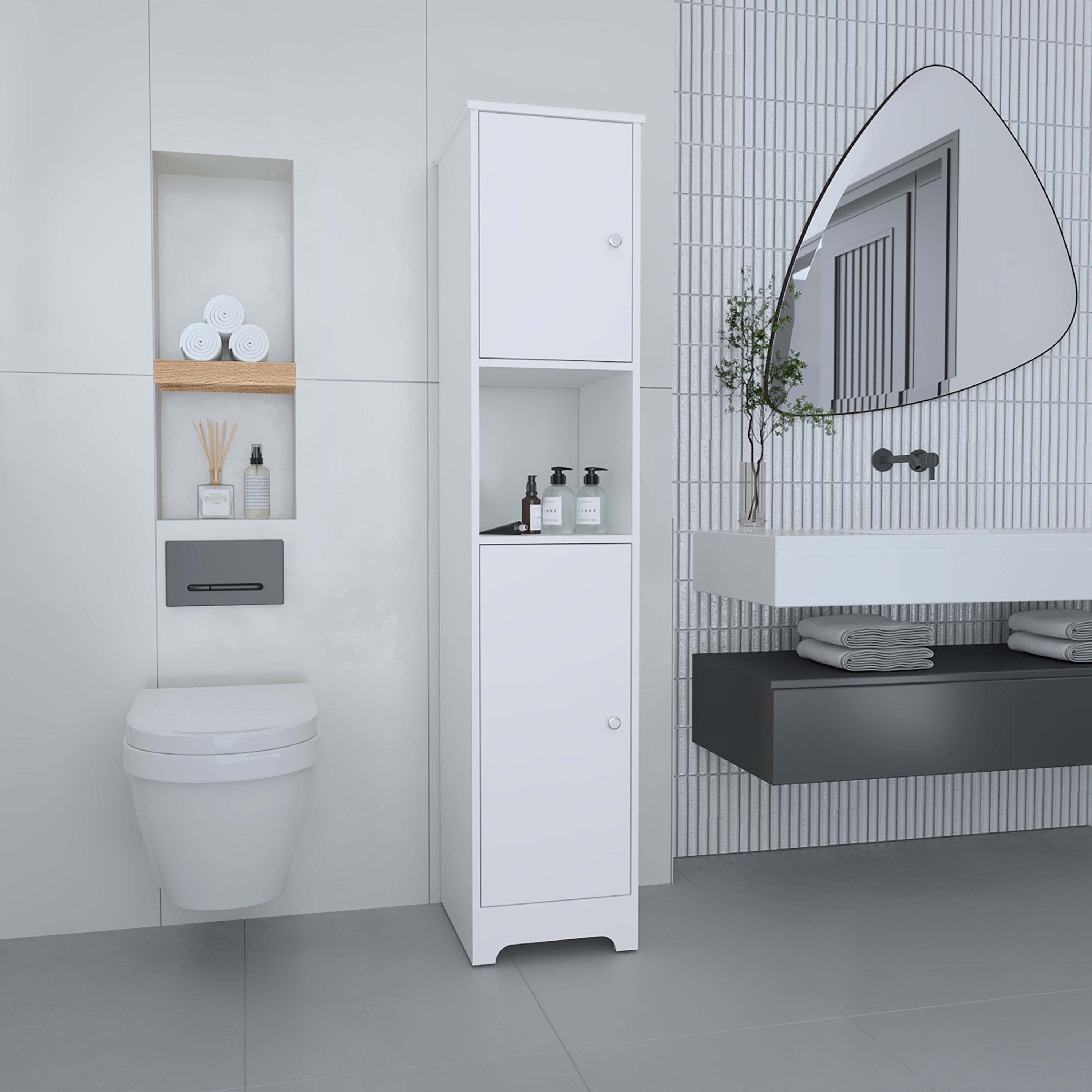 Brighton 1-Shelf Linen Cabinet White