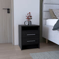 Greter 24'  Two-Drawer Night Stand  With open shelf Black