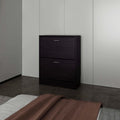 Wenge Shoe Cabinet with 2 Tilt-Out Doors
