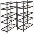 2-piece 5-Tier Storage Shelves set, Heavy-Duty Garage Shelving, Adjustable Shelving Unit, Steel Shelf, Boltless Assembly, for Garage, Shed, Black