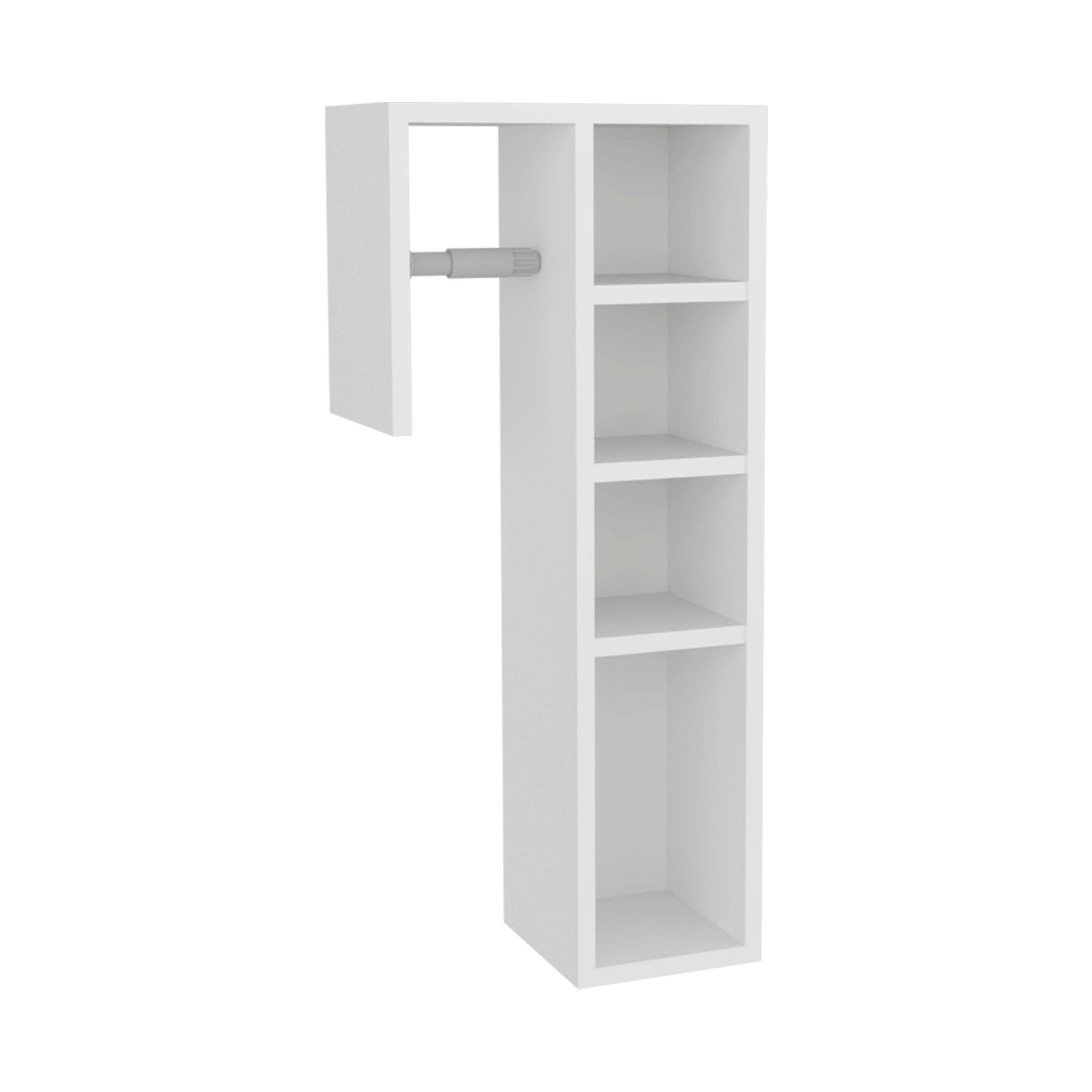 White Toilet Paper Holder with 3 Open Shelf