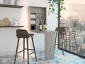 Vatta Wall Foldable Table, Seven Interior Shelves, Extending Table -Light Gray