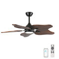 44-Inch Ceiling Fan with Light, 5 Solid Wood Blades, DC Motor, APP & Remote Control, Dimmable Full-Spectrum LED, Reversible Airflow, for 15x15 ft Living Room Bedroom, Works on Sloped Ceilings (<15°)