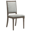 Perkins Dark Brown Upholstered Dining Side Chair Set of 2 with Textured Backrest and Wood Frame