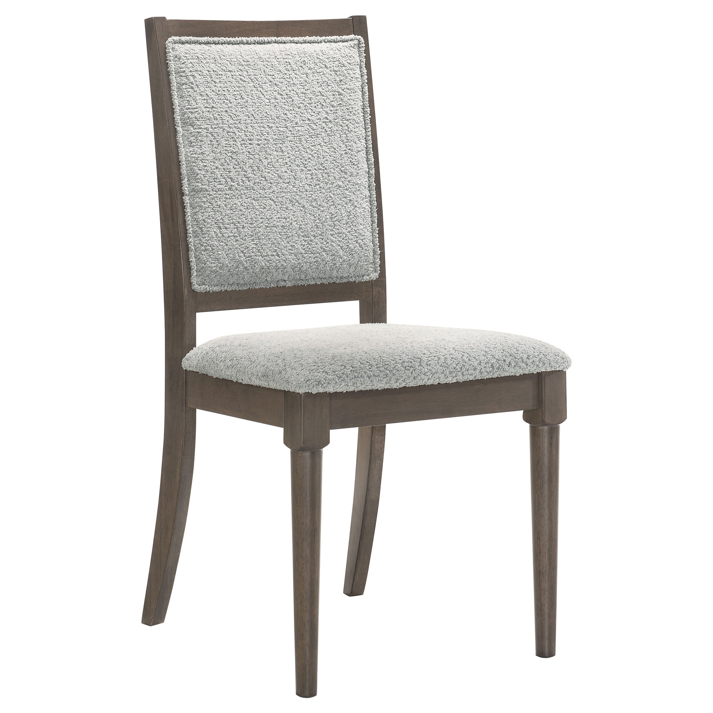 Perkins Dark Brown Upholstered Dining Side Chair Set of 2 with Textured Backrest and Wood Frame