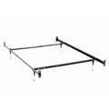 Renee Black Metal Twin or Full Bed Frame with Reinforced Center Beam and Bolt-On Construction