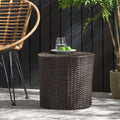 Kingstown RD Barrel Side Table,  Outdoor Wicker End Table