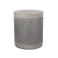 Modern Outdoor Lightweight End Table Round Concrete Side Table in Natural Magnesium Oxide