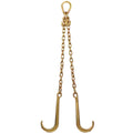 5/16''x2' G70 J Hook Tow Chain V Bridle with Large Shank J Hooks and Grab Hooks,Flatbed Truck Trailer Safety Tow Chain 4700 lbs Working Load Limit