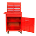 Rolling Tool Chest, 5-Drawer Tool Box Organizer w/Lockable Wheels & Sliding Drawers & Detachable Top & Adjustable Shelf, Tool Storage Cabinet for Garage Workshop(Red)
