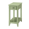 Light Green Accent Table with Bottom Shelf