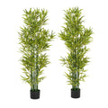 5' Artificial Bamboo with Black Plastic Pot, Set of 2