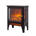 18 inch Freestanding Electric Fireplace Stove heater with 3D Flame effect,Black