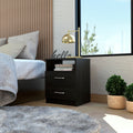 2-Drawer 1-Shelf Rectangle Nightstand Wenge