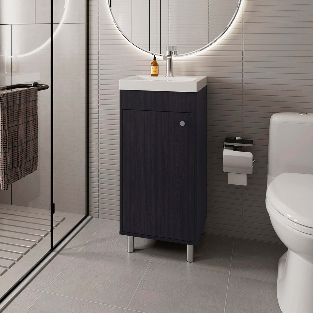 Wengue Bathroom Vanity with 1 Door and 2 Storage Shelf