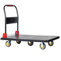 25.5'x43.5' Platform Truck, Foldable Handcart with 5'' TPR 360-Degree Silent Wheels, 1500lbs Heavy-Duty Push Dolly Cart, 5 Steel Load-Bearing Beams for Warehouse Garage Home Use