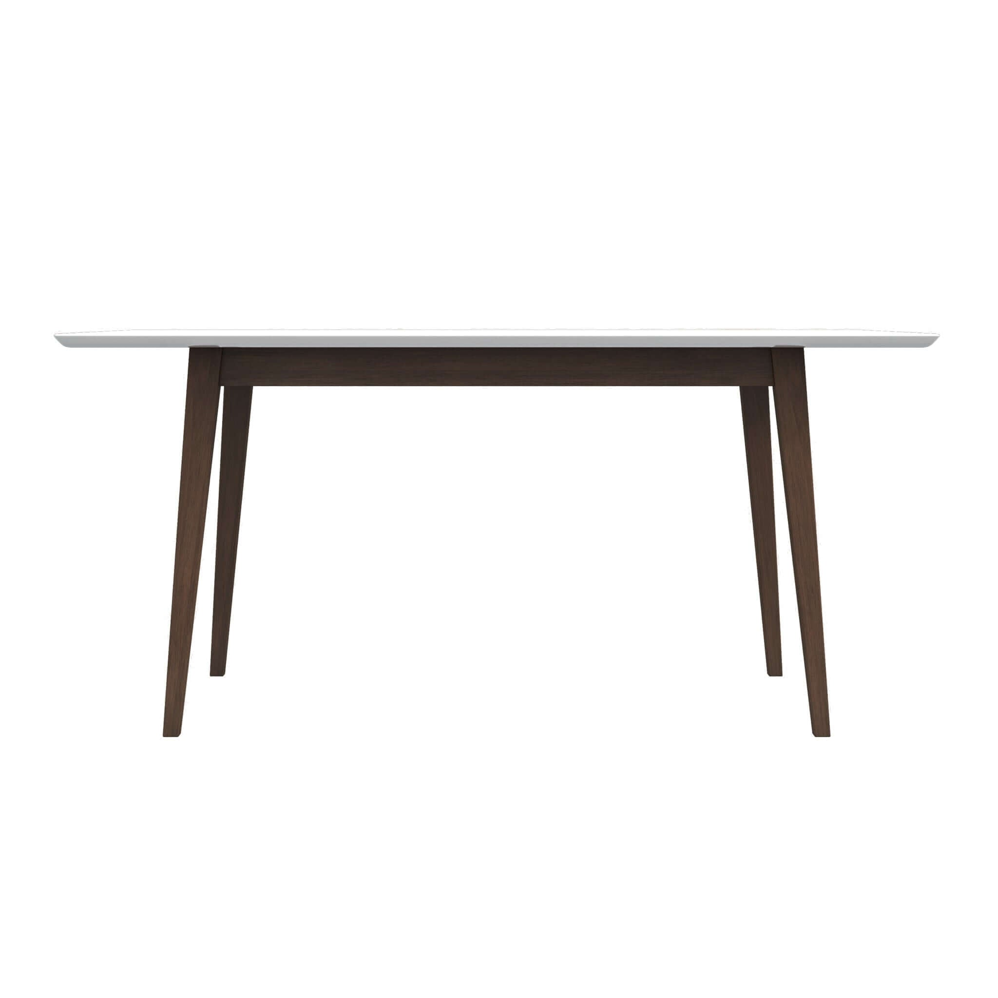 Levi Modern Style Solid Wood Rectangular Dining Kitchen Table Dark Brown White 47 Inches