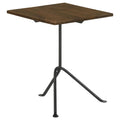 Dark Brown Mango Wood Accent Table with Gunmetal Tripod Legs, 15.75 x 15.75 x 20 inches