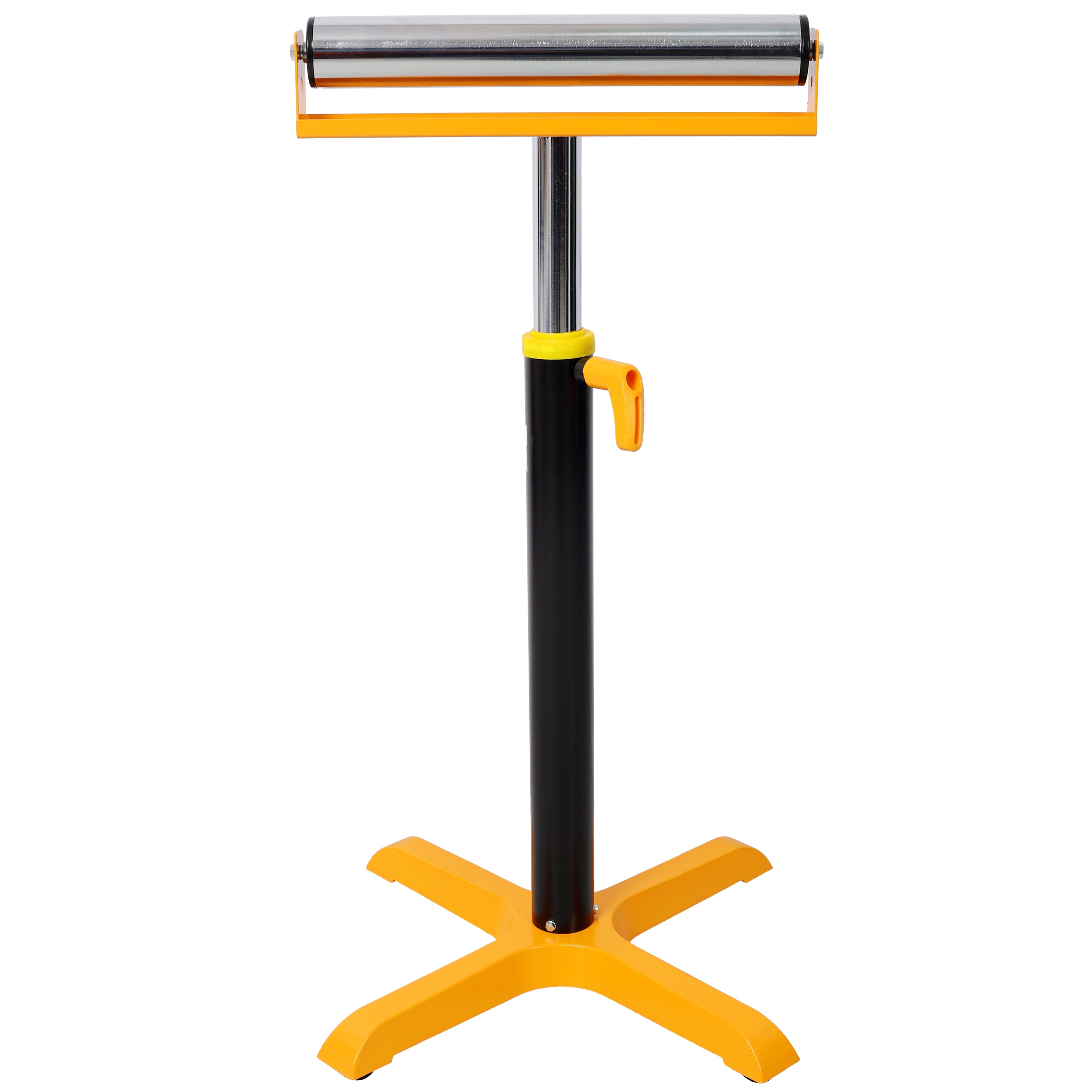 Heavy-Duty Adjustable Single Roller Stand,Material Support Stand, Yellow & Black Color