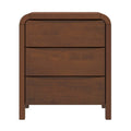 Lionel Mid Century Modern Solid Wood 3-Drawer Nightstand in Brown 23.6'H x 20.4'W x 15.7'D for Bedroom, Hallway, Entryway, Closet
