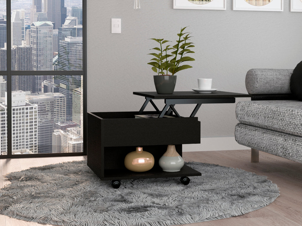 Wenge 1-Drawer 1-Shelf Lift Top Coffee Table
