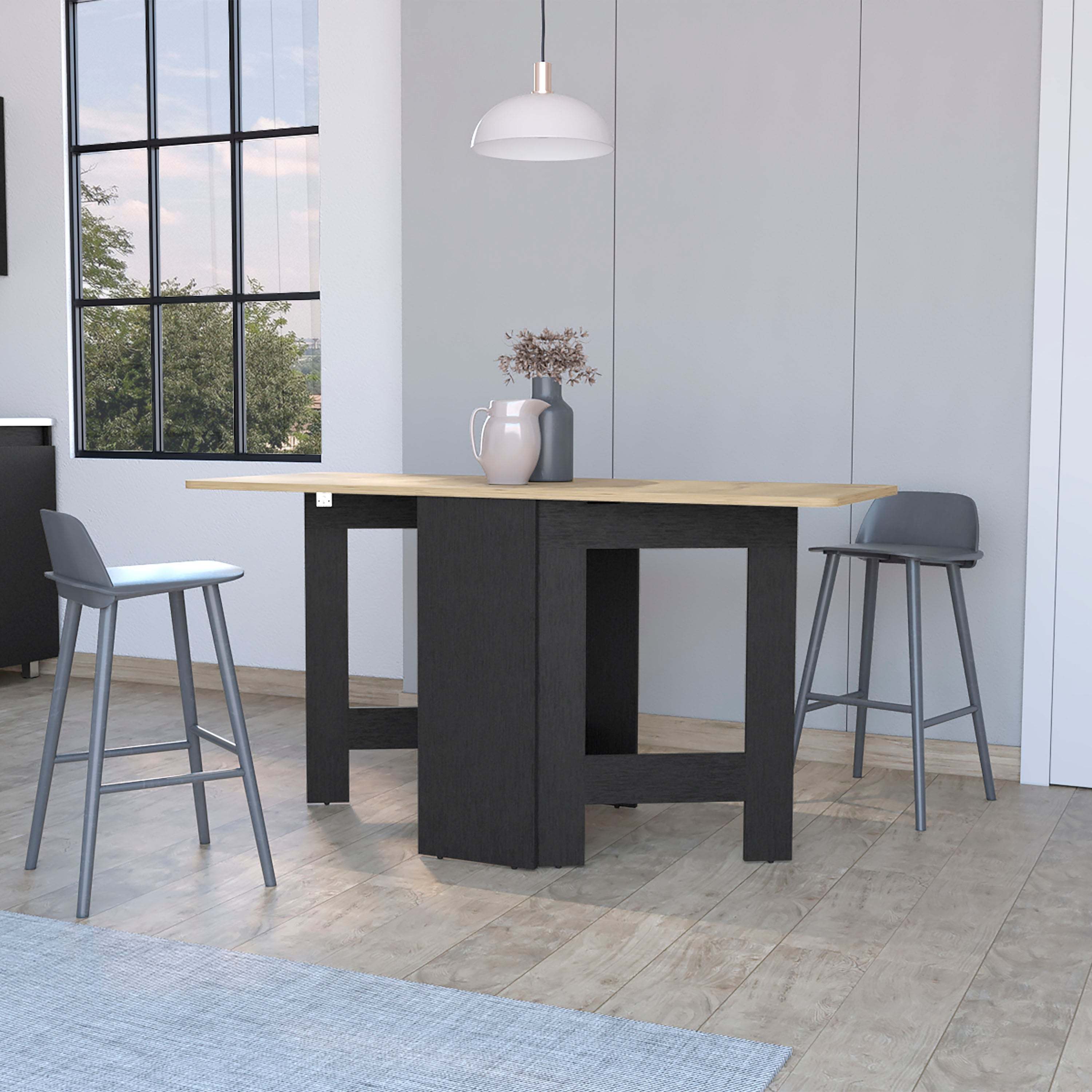 Wenge and Macadamia Folding Dining Table