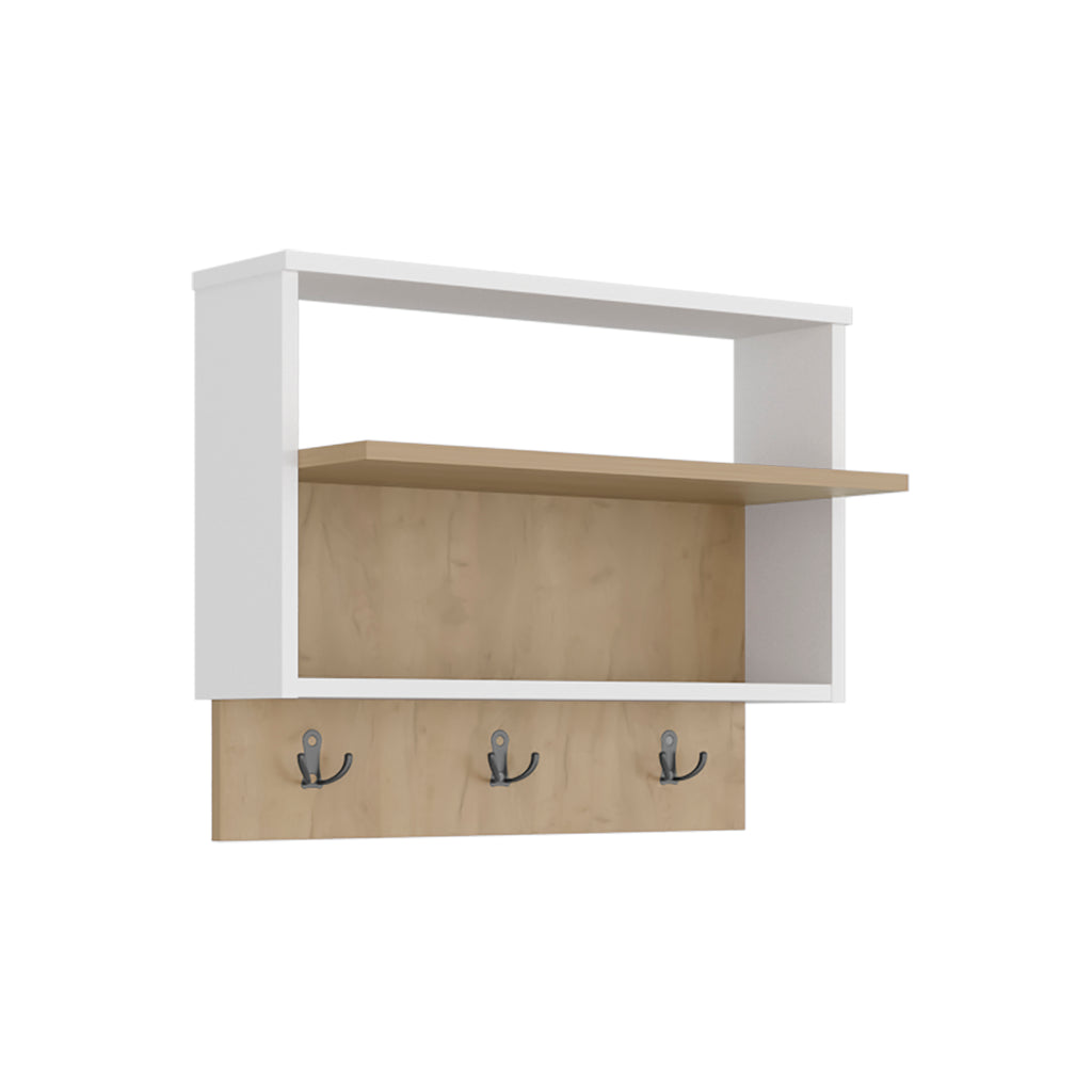 Aranjuez Wall-Mounted Entryway and Coat Rack, Modern Floating Shelf with Hooks