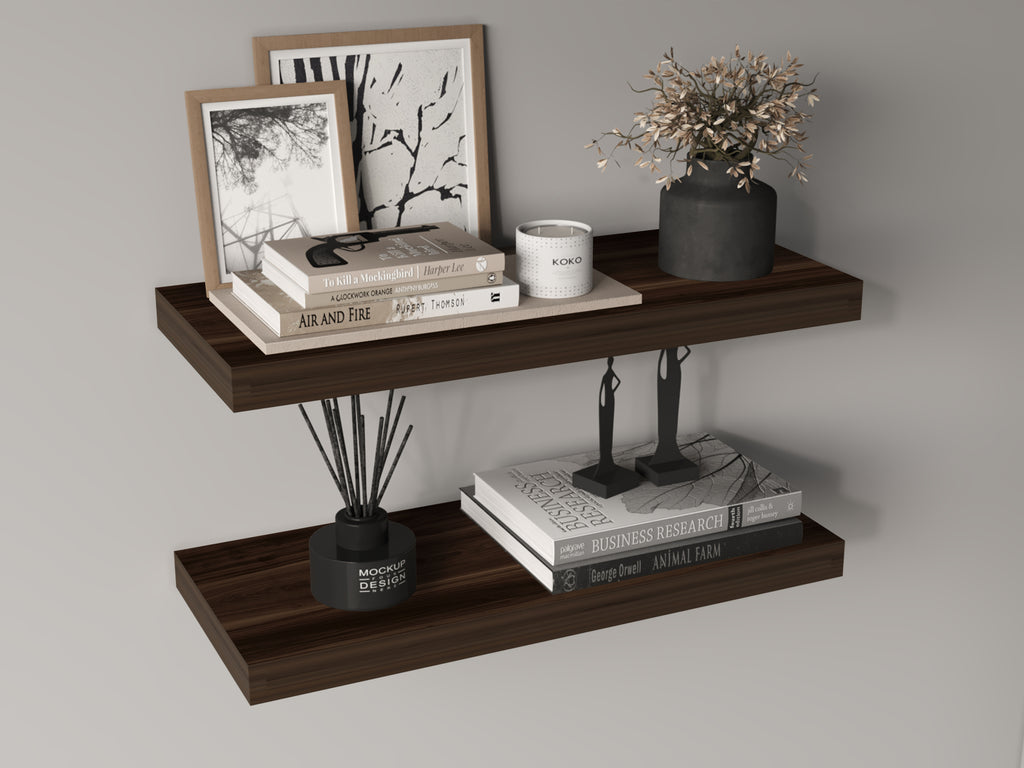 Ecco 31.5' Wide Floating Shelves Set Of 2, Shelves For Wall Decor For Bedroom, Bathroom Storage Shelves, Book Shelves For Living Room