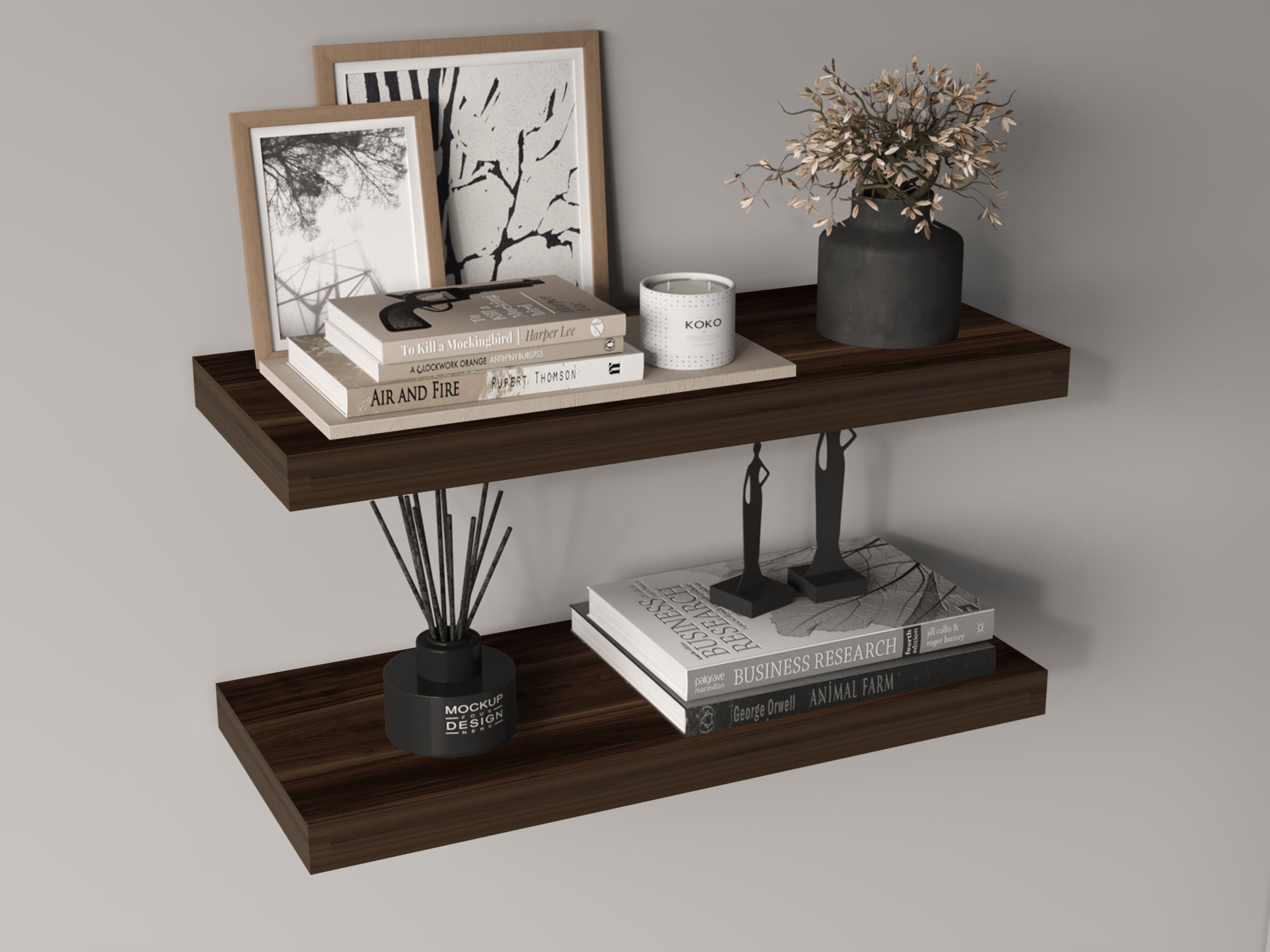 Ecco 31.5' Wide Floating Shelves Set Of 2, Shelves For Wall Decor For Bedroom, Bathroom Storage Shelves, Book Shelves For Living Room