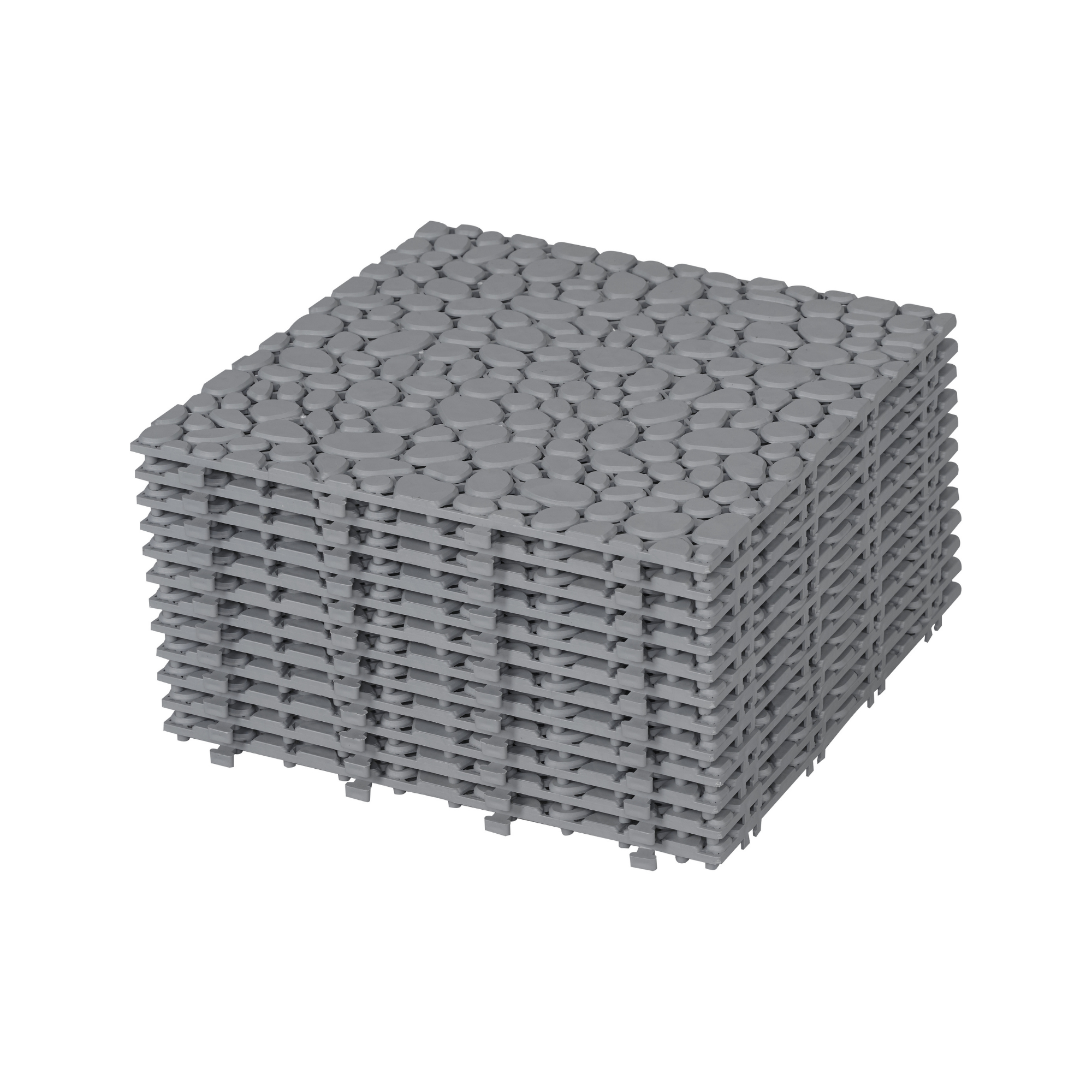 Gray Interlocking Deck Tiles 12x12 Inch Plastic Waterproof Outdoor Anti-slip for Bathroom Balcony