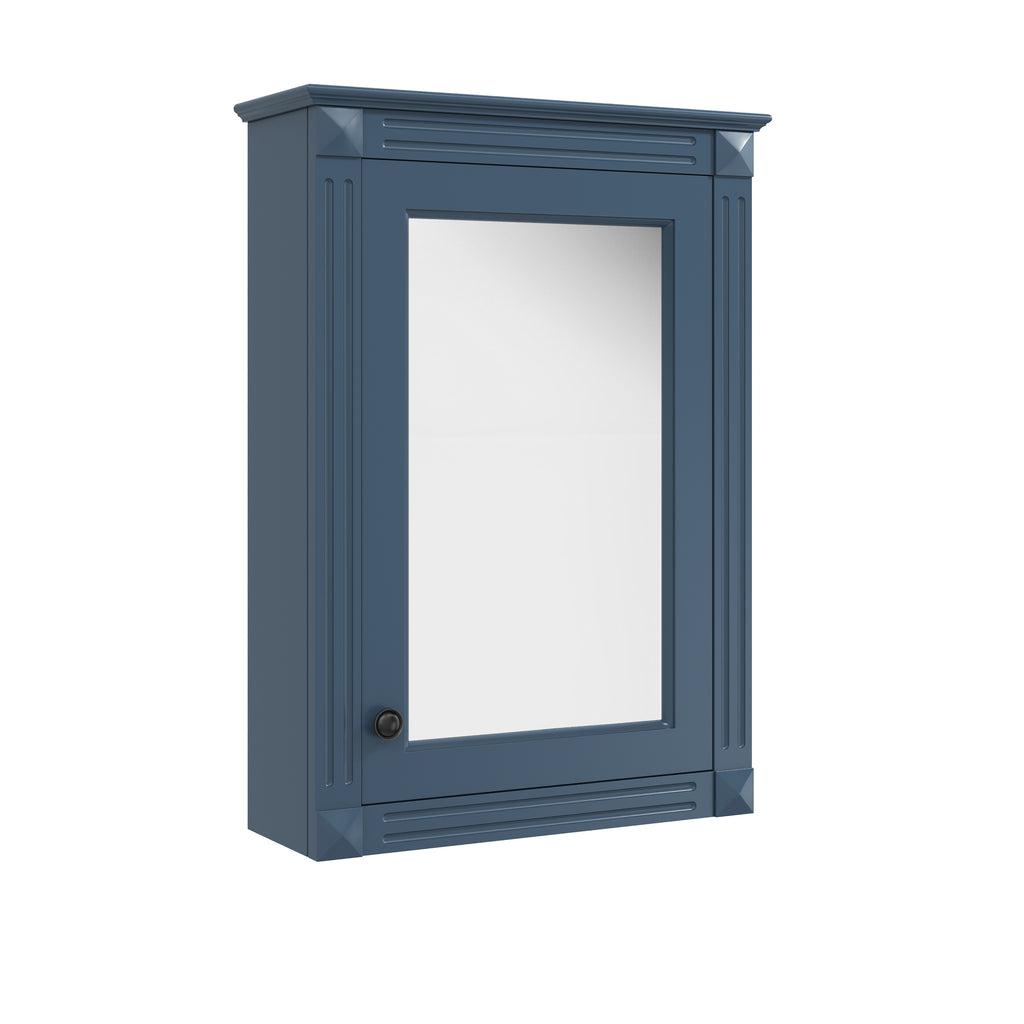 Modern Blue Wall Mounted Bathroom Storage Cabinet with Mirror and Adjustable Shelf, 20'' Rectangular Medicine Cabinet in MDF and Solid Wood