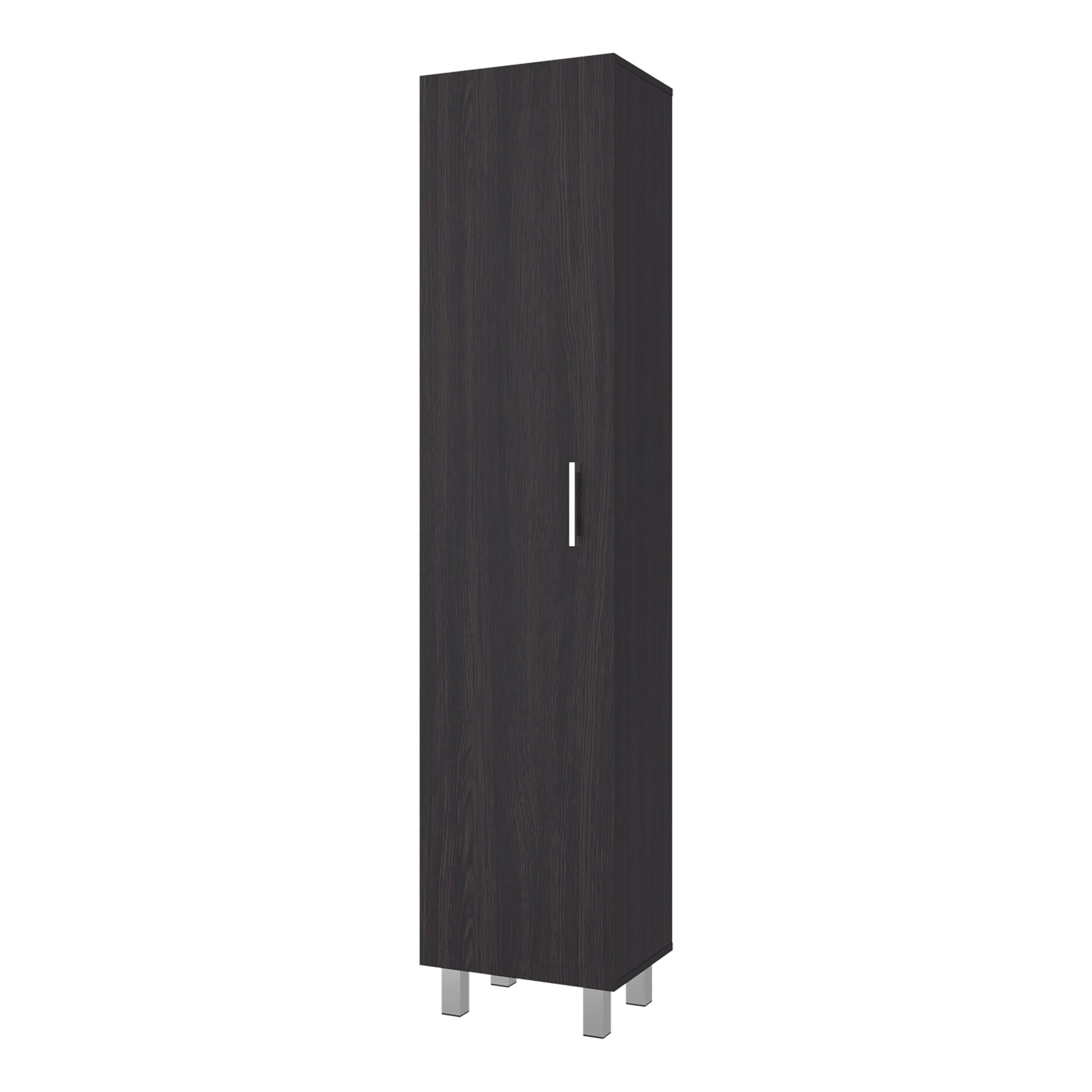 Vintro Freestanding Storage Cabinet with Internal Storage Shelves, Tall Single Door, 4 Interior Shelves, Metal Handle and Legs