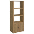 Noriega Mango 3-Shelf Engineered Wood Media Tower in Mango Finish with Open Shelves and Hidden Cabinet Storage