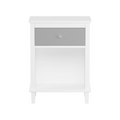 Gray+Silver Handle Wooden Nightstand 26.77''H with One Drawer One Shelf for Kids and Adults, White+Gray Finish MDF