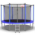 12FT Trampoline for Kids & Adults with Basketball Hoop and Ball ,Recreational Trampolines with Safety Enclosure for Back Yard Outdoor