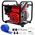 Gas Engine Powered Water Pump 3' inlet&outlet,  Flow:264Gpm , 7HP Engine 212CC, EPA Certificated,  3in NPT Connector, with 25FT Flat Hose outlet