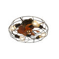 (Same as W882P146308) Industrial Style 20 Inch Ceiling Fan With Matte Black 6 Speed Wind E26 Remote Control Reversible DC Motor For Bedroom